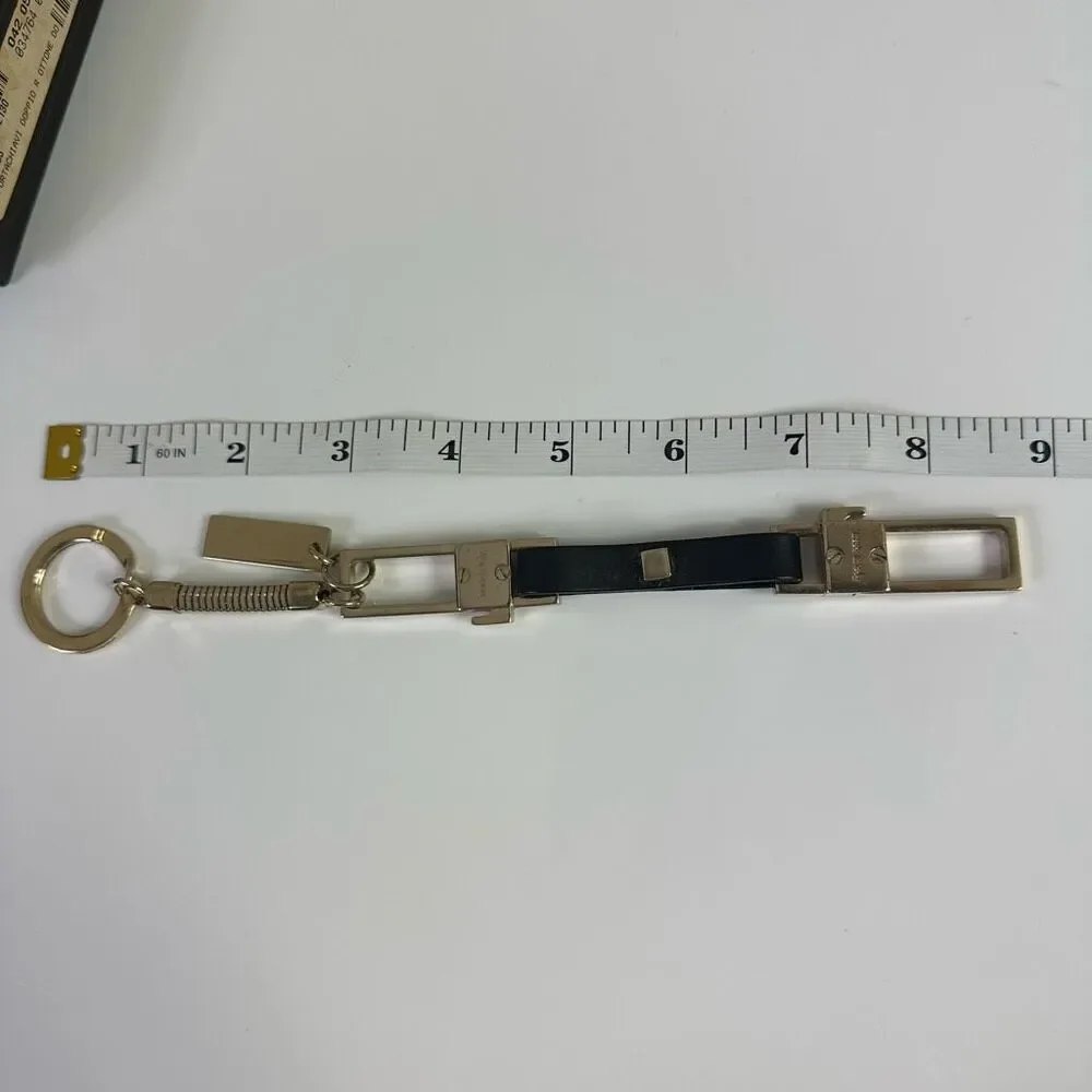Gucci Bicolor Long Porte Cles Keychain Leather Metal With Pouch And‎ Box